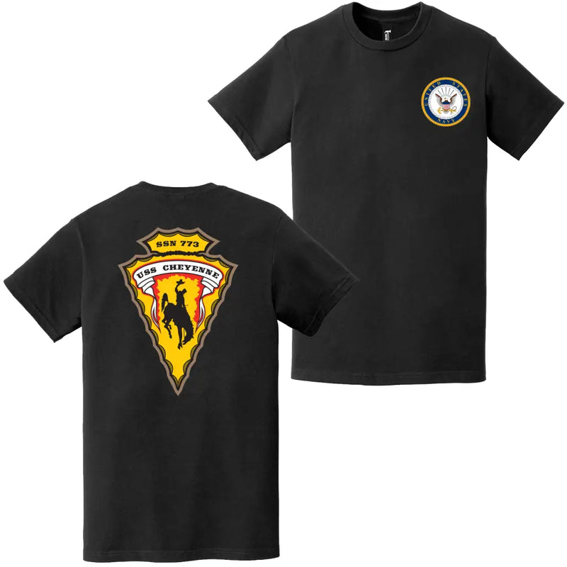 USS Cheyenne (SSN-773) Double-Sided Logo T-Shirt