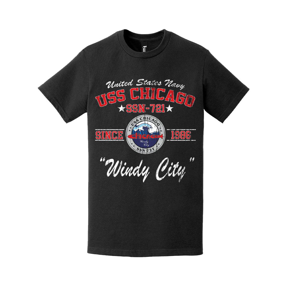 Distressed USS Chicago (SSN-721) Since 1986 Legacy T-Shirt Tactically Acquired   