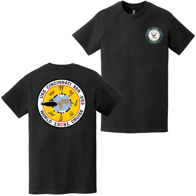 USS Cincinnati (SSN-693) U.S. Navy Veteran T-Shirt