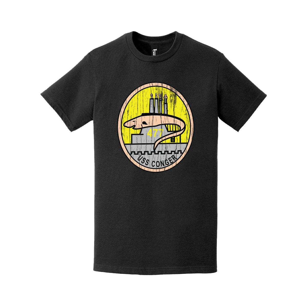 Distressed USS Conger (SS-477) Logo Crest T-Shirt Tactically Acquired   
