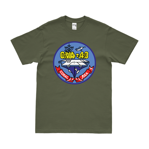 USS Coral Sea (CVA-43) T-Shirt Tactically Acquired Military Green Clean Small