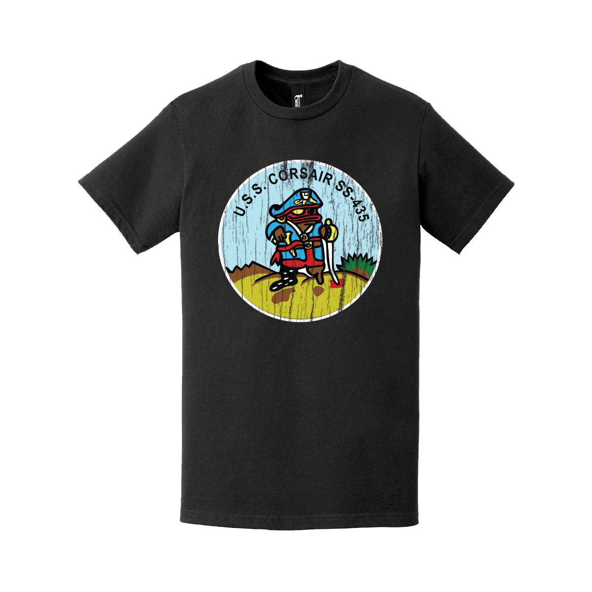 Distressed USS Corsair (SS-435) Logo Crest T-Shirt Tactically Acquired   
