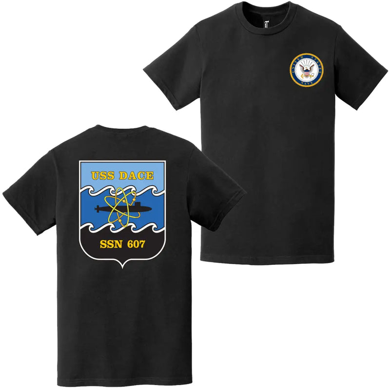 USS Dace (SSN-607) Double-Sided Logo T-Shirt