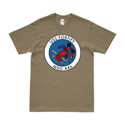 USS Fortify (MSO-446) Logo Emblem T-Shirt Tactically Acquired Small Coyote Brown 