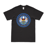 USS Guam (LPH-9) Emblem T-Shirt Tactically Acquired Black Clean Small
