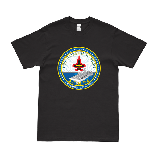 USS George H.W. Bush (CVN-77) T-Shirt Tactically Acquired Black Clean Small