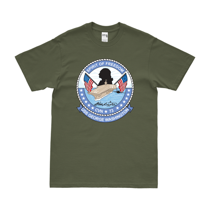 USS George Washington (CVN-73) T-Shirt Tactically Acquired Military Green Clean Small