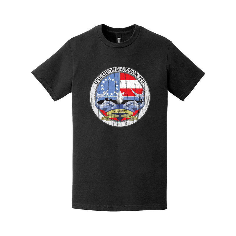 Distressed USS Georgia (SSGN-729) Logo Emblem T-Shirt