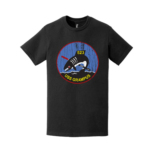 Distressed USS Grampus (SS-523) Logo Crest T-Shirt Tactically Acquired   