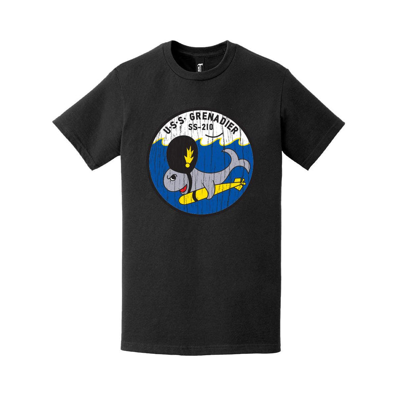 Distressed USS Grenadier (SS-210) Logo Crest T-Shirt