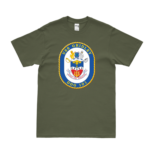 USS Gridley (DDG-101) T-Shirt Tactically Acquired Military Green Small 