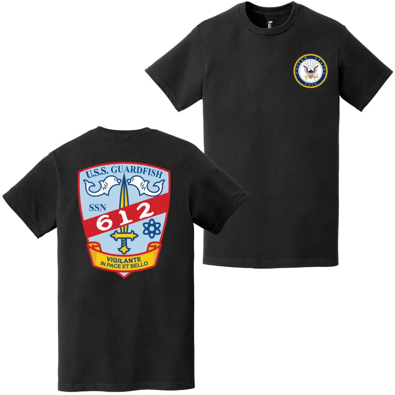 USS Guardfish (SSN-612) Double-Sided Logo T-Shirt