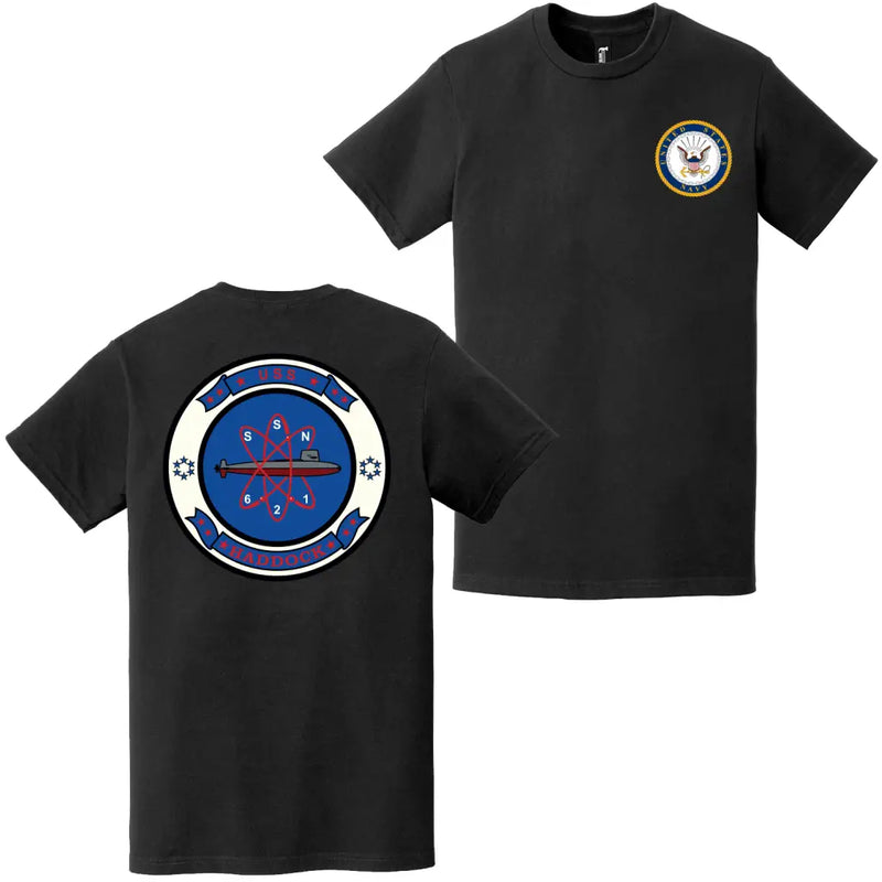 USS Haddock (SSN-621) Double-Sided Logo T-Shirt