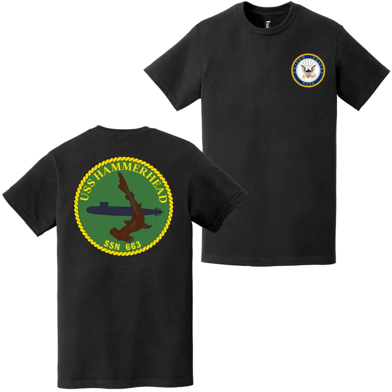 USS Hammerhead (SSN-663) Double-Sided Logo T-Shirt