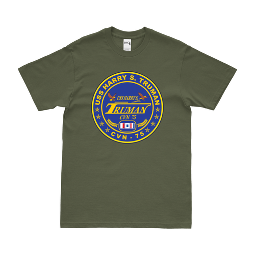 USS Harry S. Truman (CVN-75) T-Shirt Tactically Acquired Military Green Clean Small