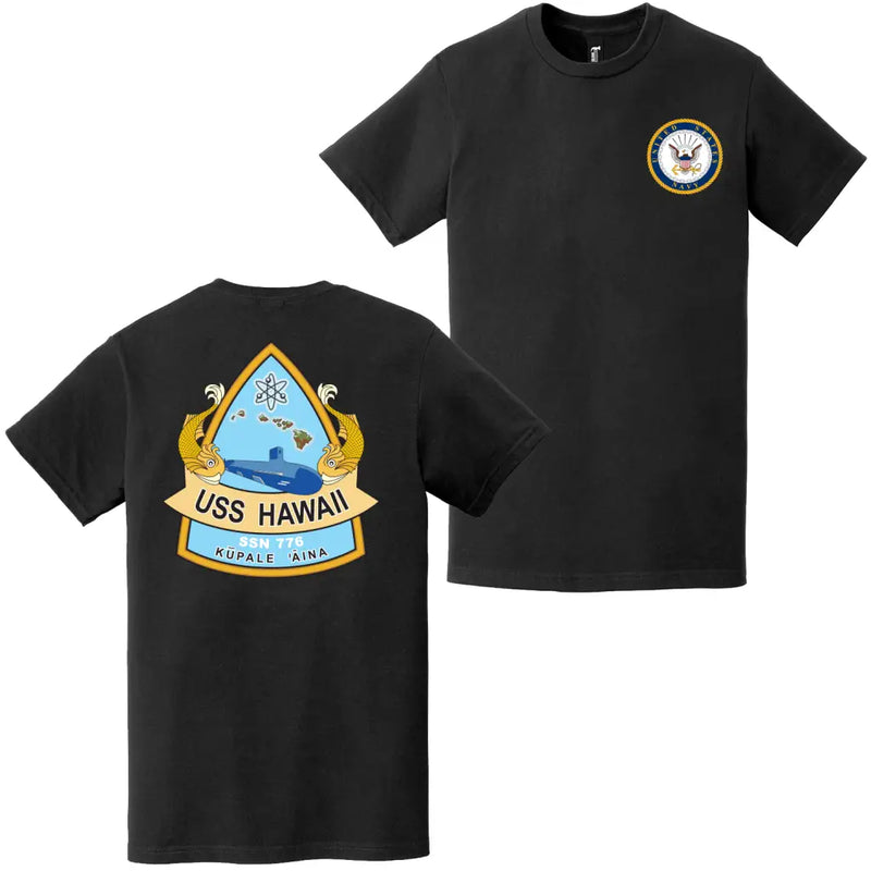 USS Hawaii (SSN-776) Double-Sided Logo T-Shirt