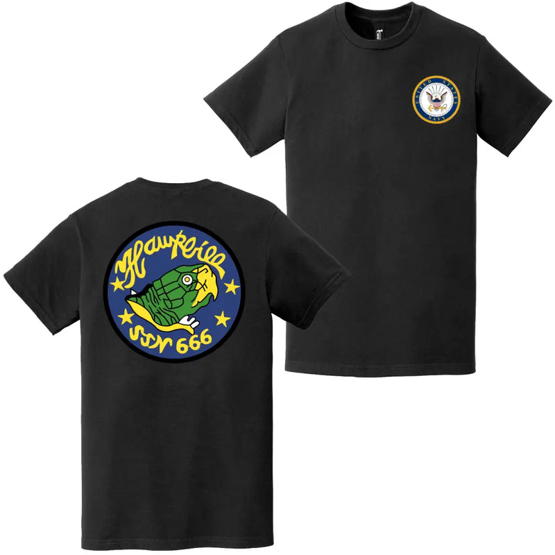 USS Hawkbill (SSN-666) Double-Sided Logo T-Shirt