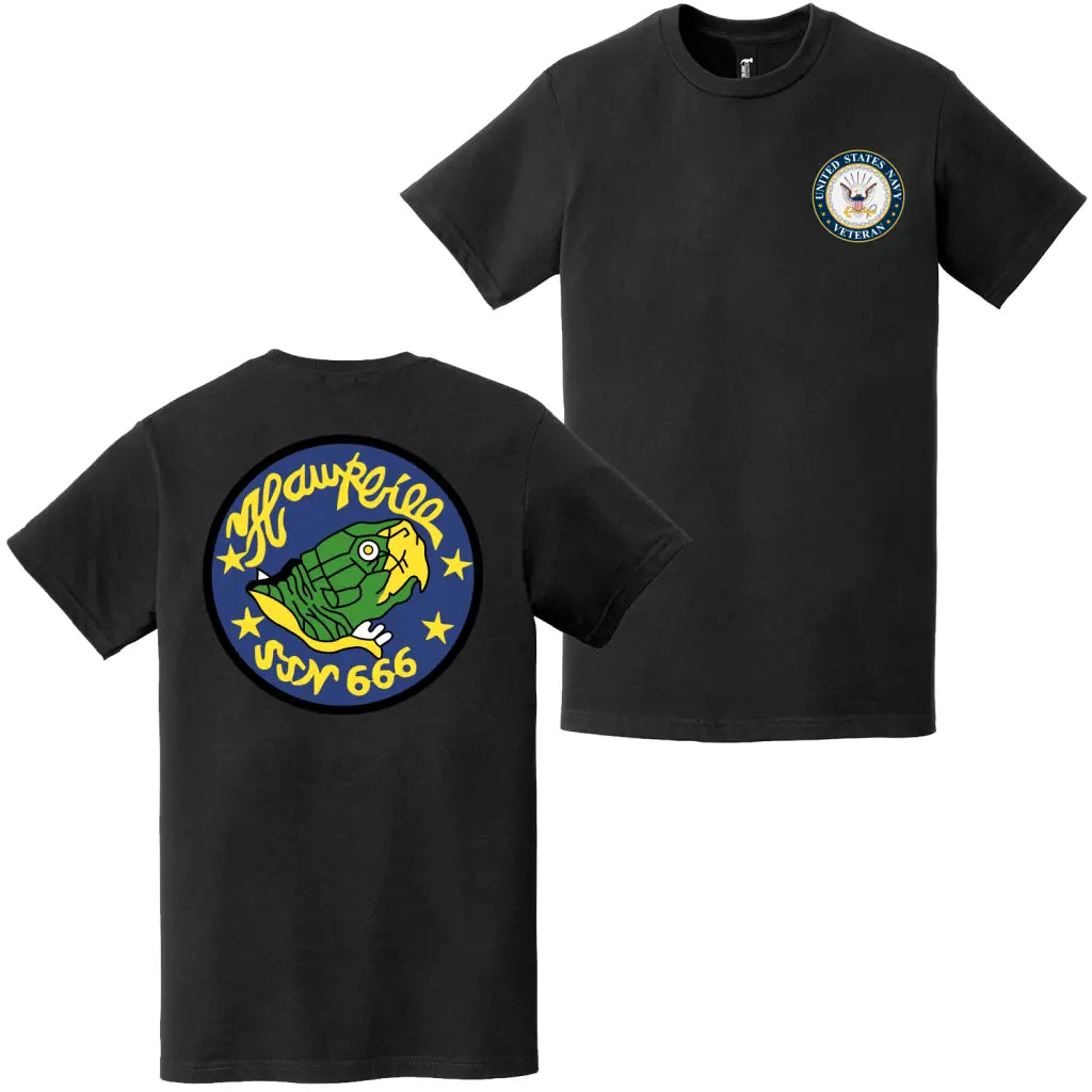 USS Hawkbill (SSN-666) U.S. Navy Veteran T-Shirt Tactically Acquired   