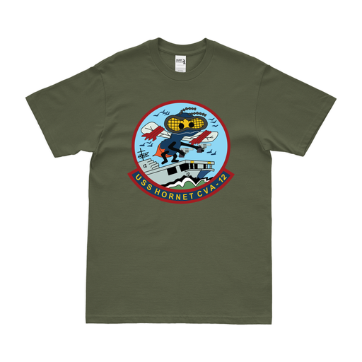 USS Hornet (CVA-12) T-Shirt Tactically Acquired Military Green Clean Small