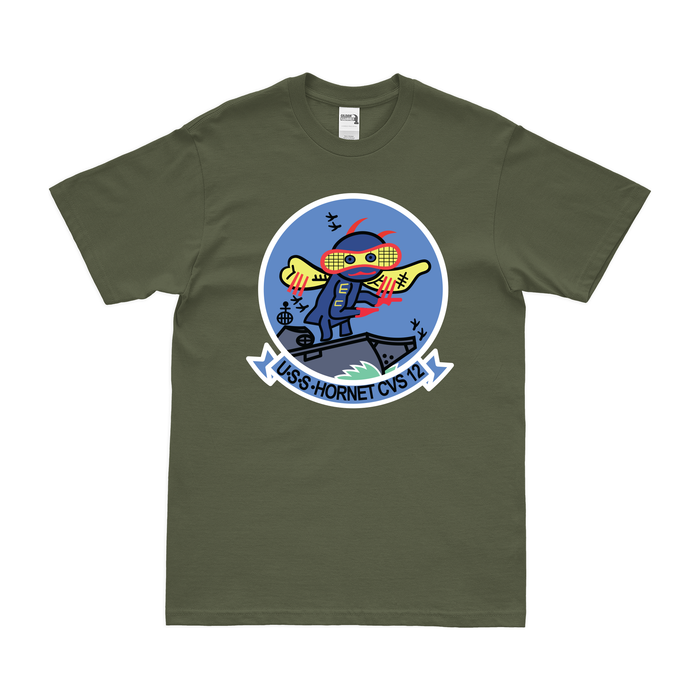 USS Hornet (CVS-12) T-Shirt Tactically Acquired Military Green Clean Small