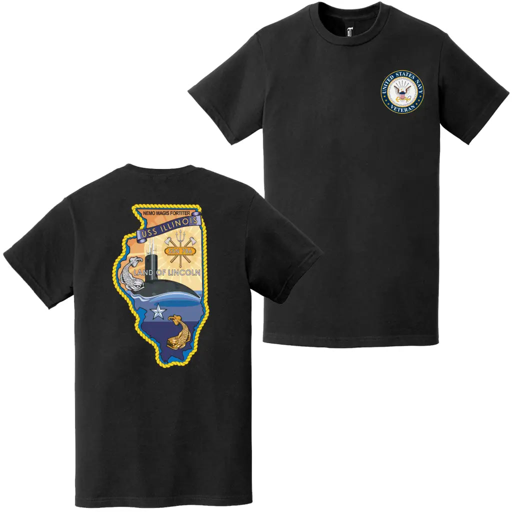 USS Illinois (SSN-786) U.S. Navy Veteran T-Shirt Tactically Acquired   