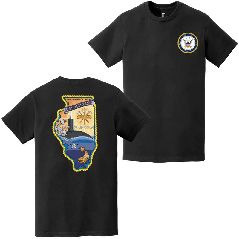 USS Illinois (SSN-786) Double-Sided Logo T-Shirt