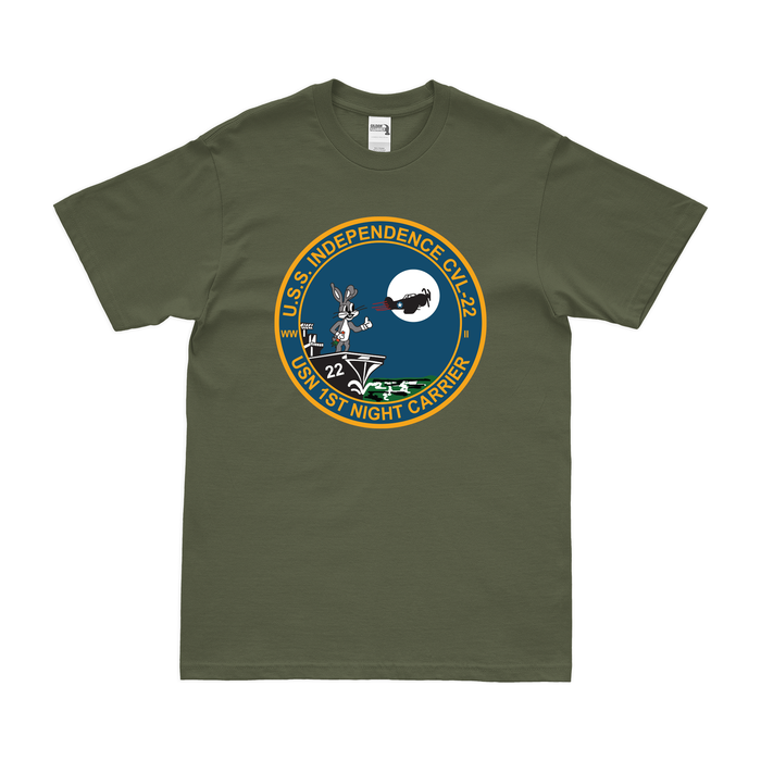 USS Independence (CVL-22) T-Shirt Tactically Acquired Military Green Clean Small