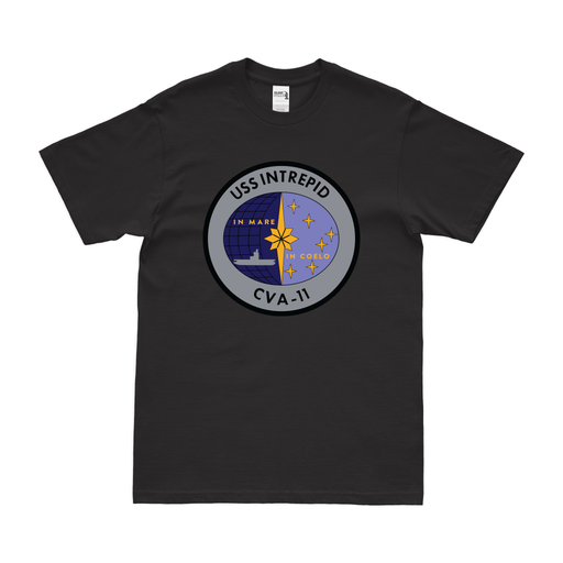 USS Intrepid (CVA-11) T-Shirt Tactically Acquired Black Clean Small