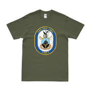 USS Iwo Jima (LHD-7) Emblem T-Shirt Tactically Acquired Military Green Distressed Small