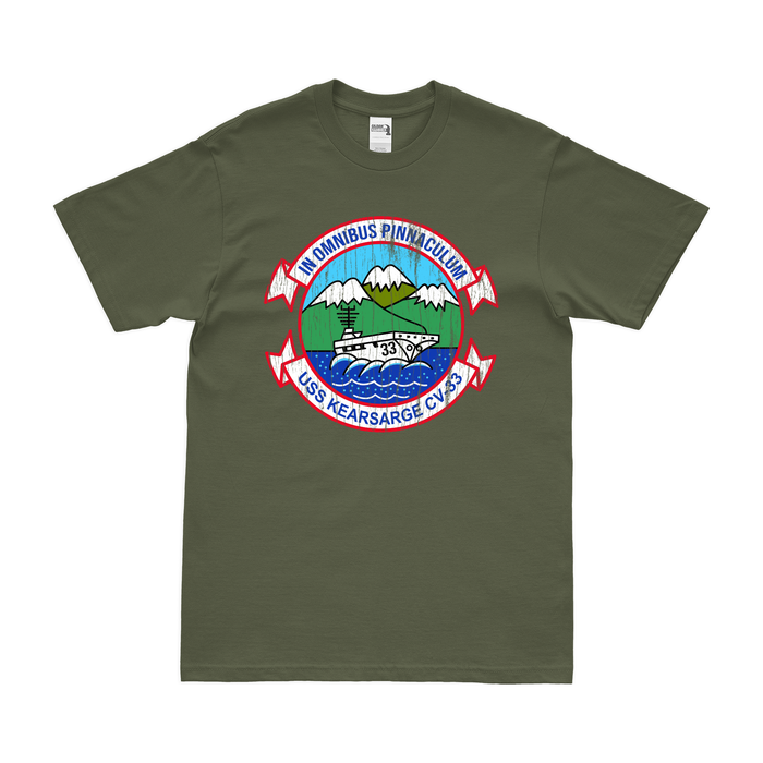 USS Kearsarge (CV-33) T-Shirt Tactically Acquired Military Green Distressed Small