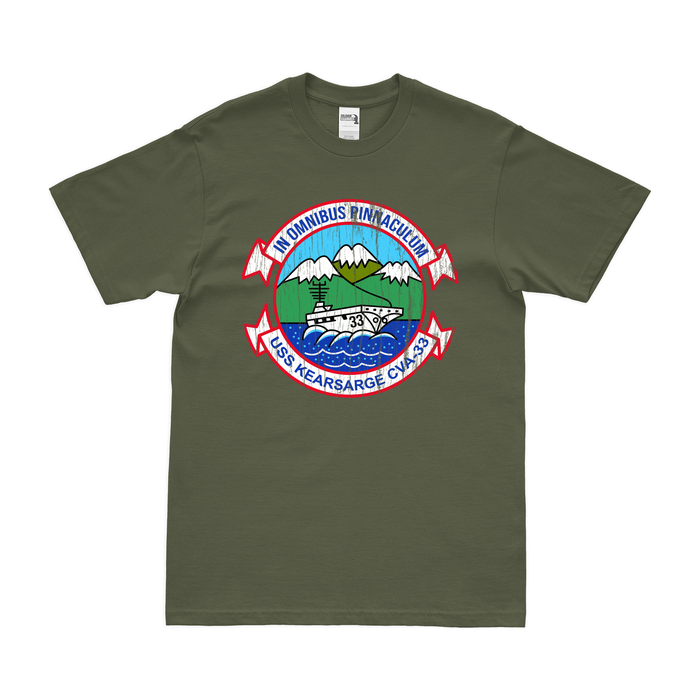 USS Kearsarge (CVA-33) T-Shirt Tactically Acquired Military Green Distressed Small