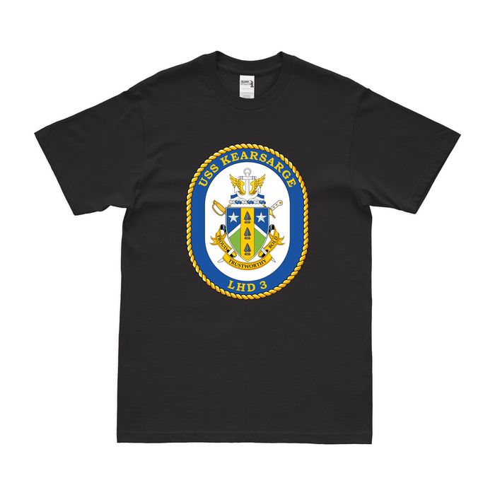 USS Kearsarge (LHD-3) Emblem T-Shirt Tactically Acquired Black Clean Small