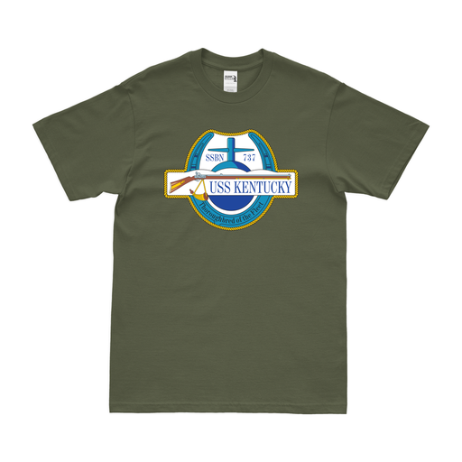 USS Kentucky (SSBN-737) Ballistic-Missile Submarine T-Shirt Tactically Acquired Military Green Clean Small