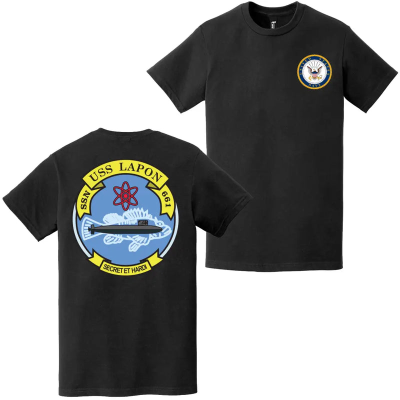USS Lapon (SSN-661) Double-Sided Logo T-Shirt