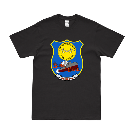 USS Lewis and Clark (SSBN-644) Ballistic-Missile Submarine T-Shirt Tactically Acquired Black Clean Small