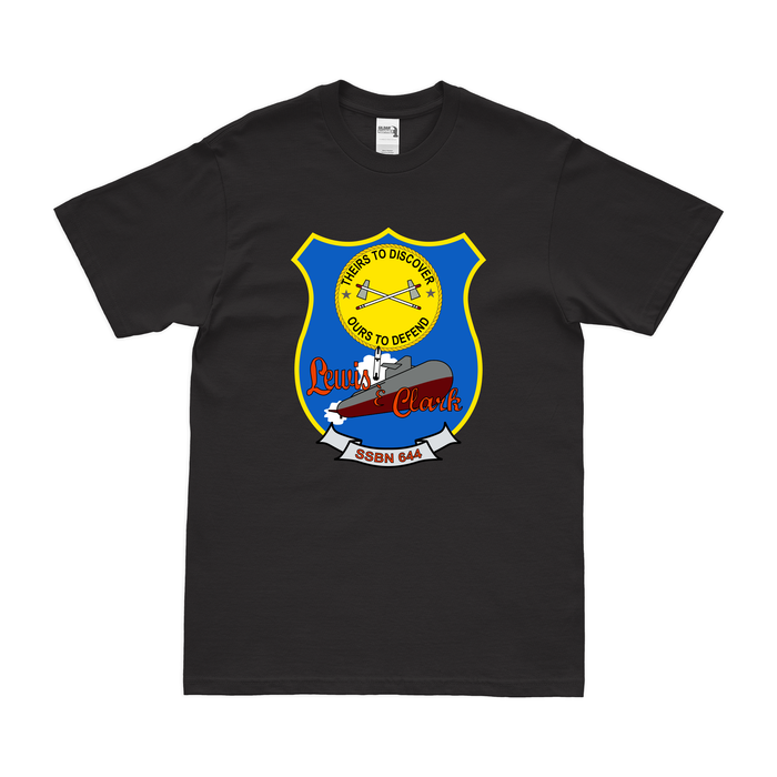 USS Lewis and Clark (SSBN-644) Ballistic-Missile Submarine T-Shirt Tactically Acquired Black Clean Small