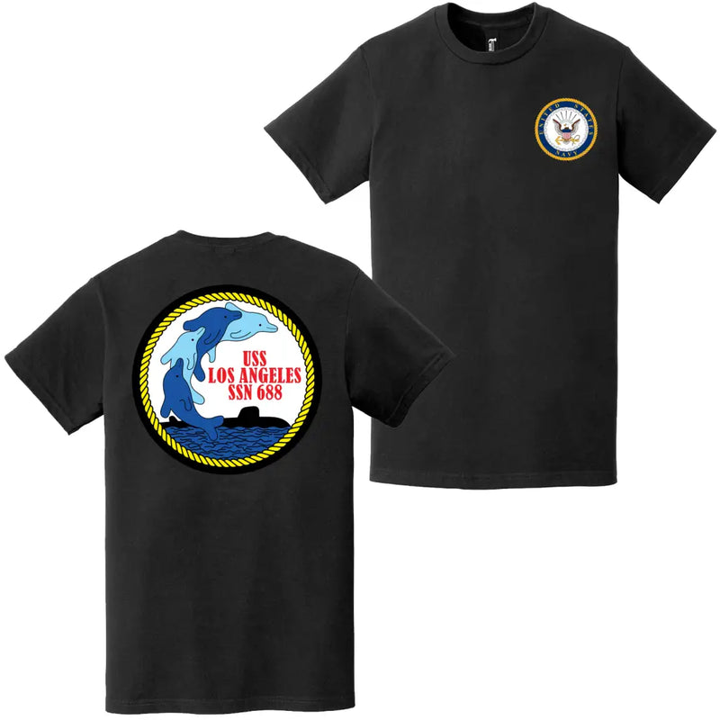 USS Los Angeles (SSN-688) Double-Sided Logo T-Shirt