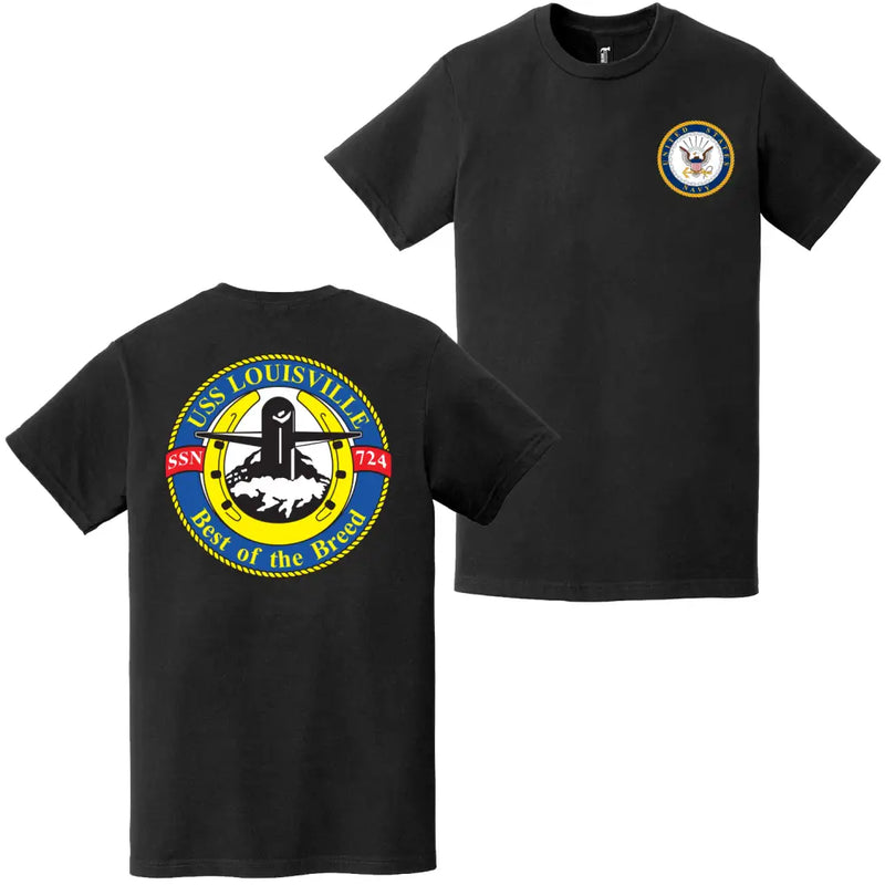 USS Louisville (SSN-724) Double-Sided Logo T-Shirt
