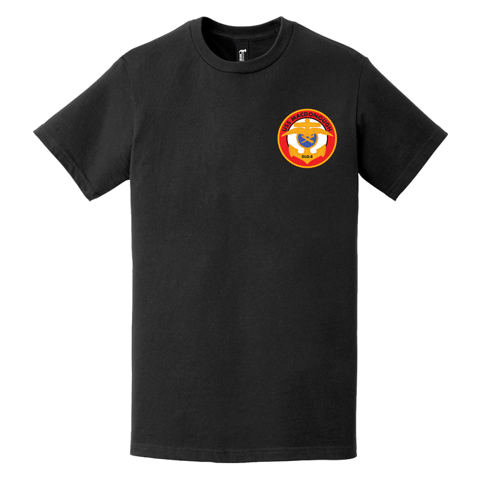 USS Macdonough (DLG-8) Left Chest Logo Emblem T-Shirt Tactically Acquired   