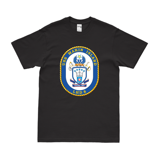 USS Makin Island (LHD-8) Emblem T-Shirt Tactically Acquired Black Clean Small