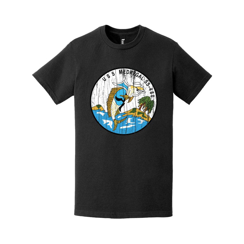 Distressed USS Medregal (SS-480) Logo Crest T-Shirt