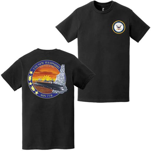 USS New Hampshire (SSN-778) Double-Sided Logo T-Shirt Tactically Acquired   