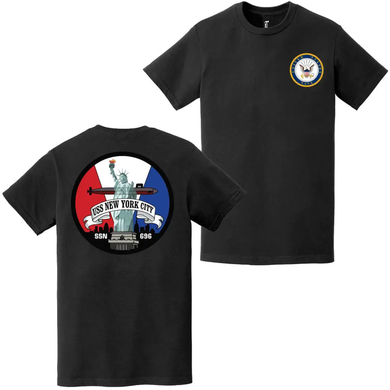USS New York City (SSN-696) Double-Sided Logo T-Shirt