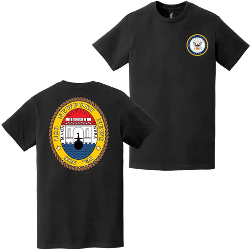 USS Newport News (SSN-750) Double-Sided Logo T-Shirt Tactically Acquired   