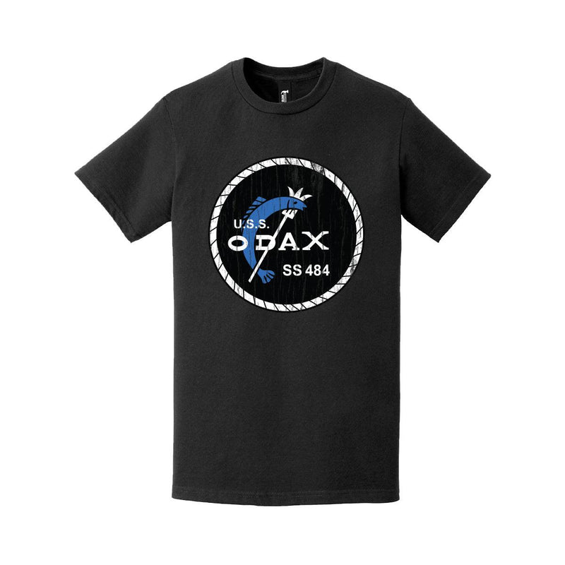 Distressed USS Odax (SS-484) Logo Crest T-Shirt
