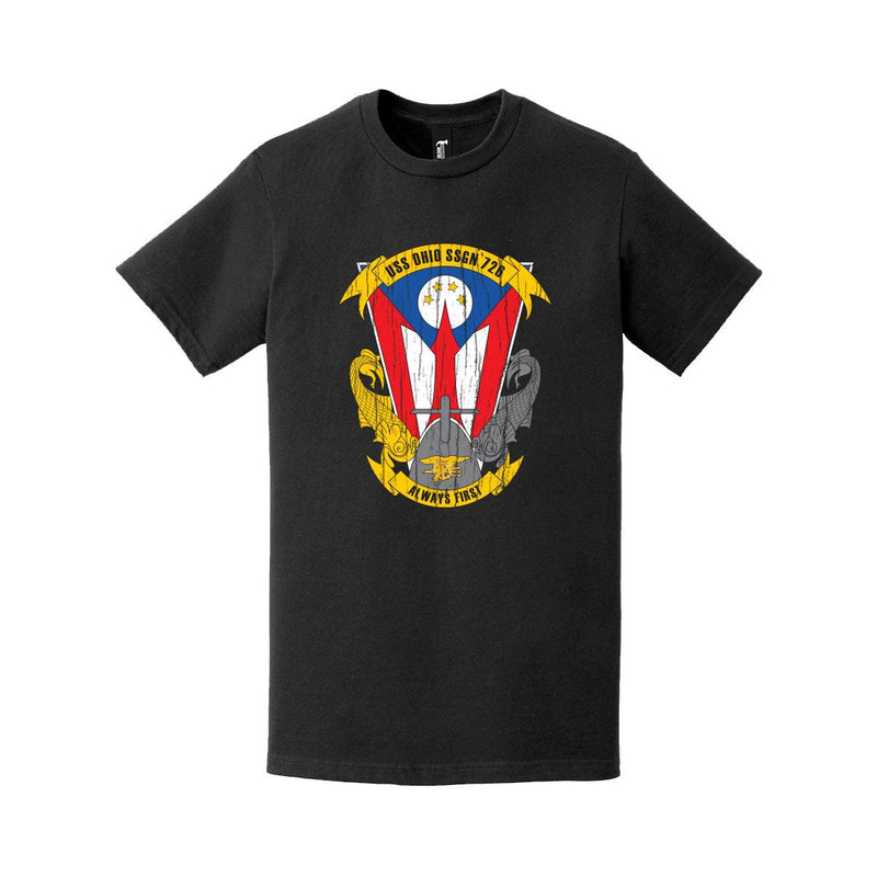 Distressed USS Ohio (SSGN-726) Logo Insignia T-Shirt