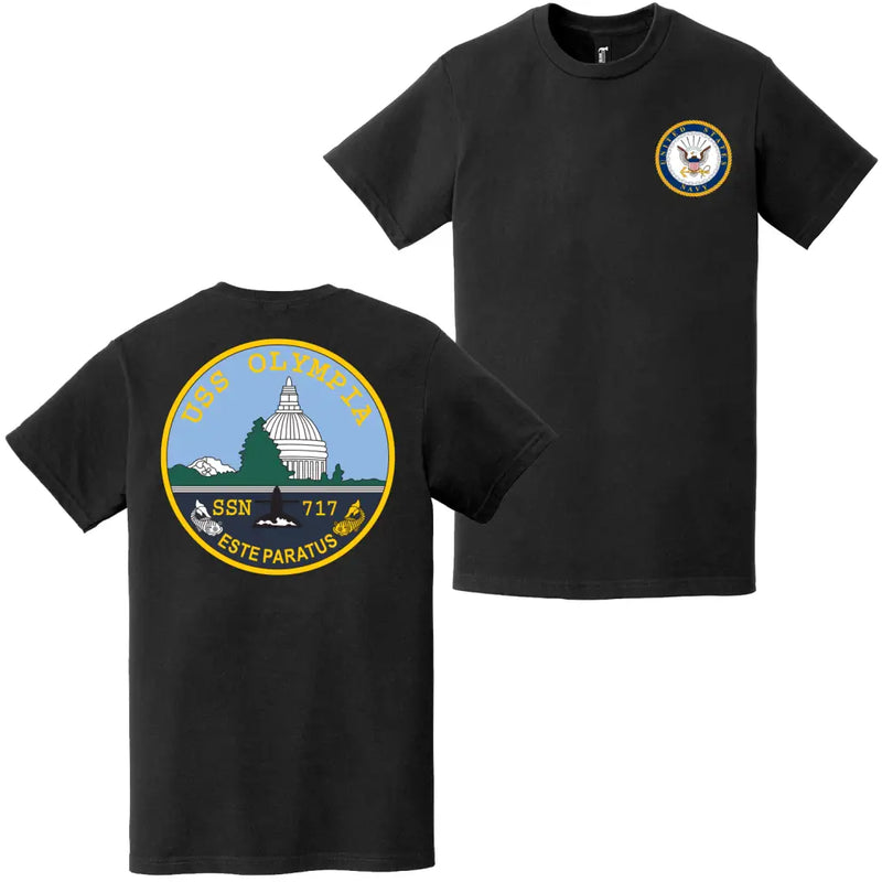 USS Olympia (SSN-717) Double-Sided Logo T-Shirt