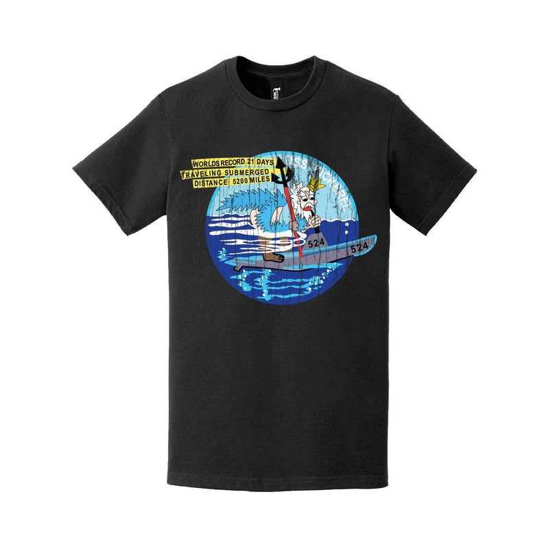 Distressed USS Pickerel (SS-524) Logo Crest T-Shirt