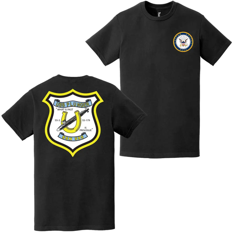 USS Plunger (SSN-595) Double-Sided Logo T-Shirt