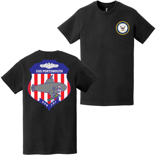 USS Portsmouth (SSN-707) Double-Sided Logo T-Shirt Tactically Acquired   